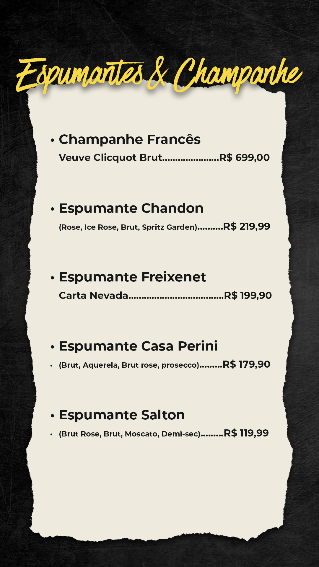 Espumantes e Champanhes